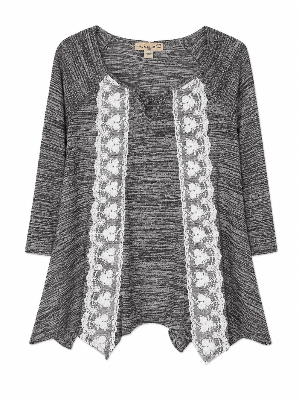 live and let live Grey Lace-Trim Knit Tunic
